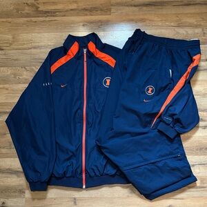 90s Nike Team Illinois Sweatpants Zip Up Sweatshirt Tracksuit Windbreaker Set